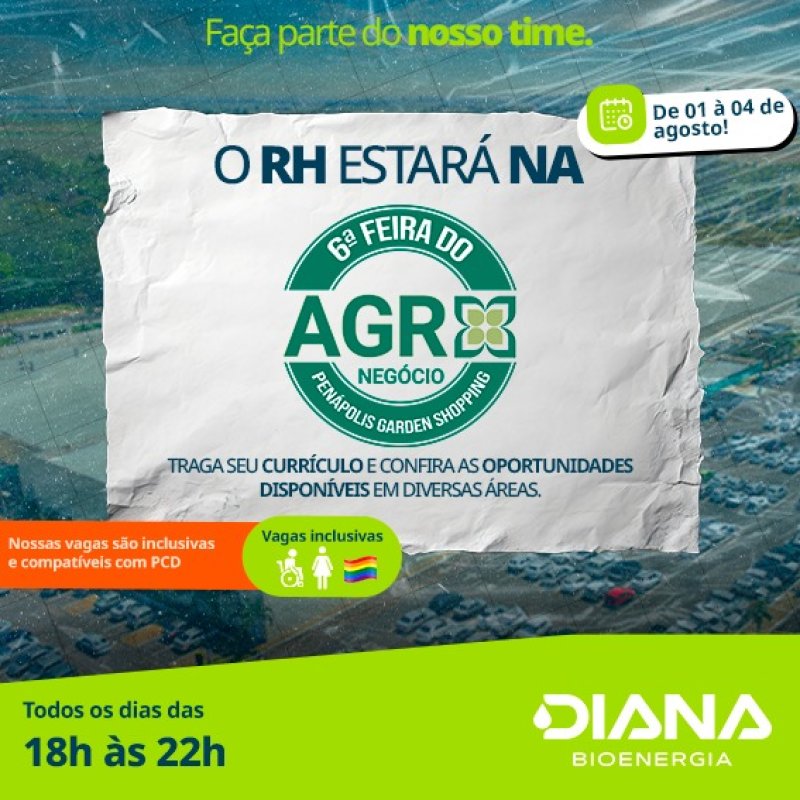 Diana Bioenergia participa da 6ª Feira do Agronegócio no Garden Shopping