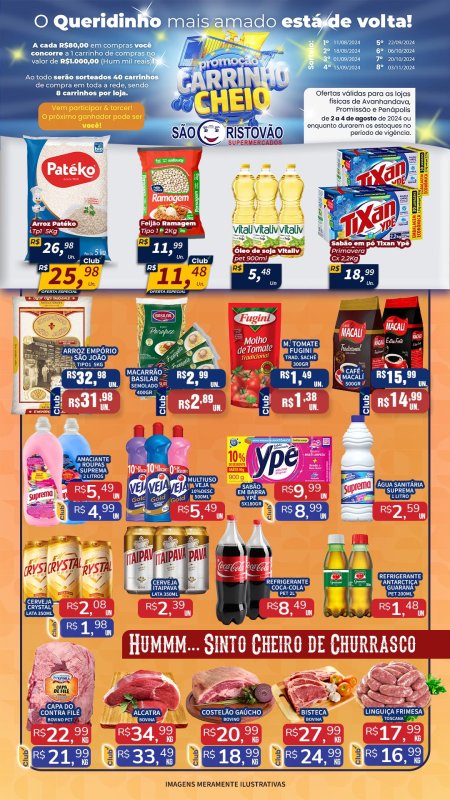 OFERTAS DESTE FIM DE SEMANA DO SÃO CRISTÓVÃO SUPERMERCADOS - 02/08 a 04/08