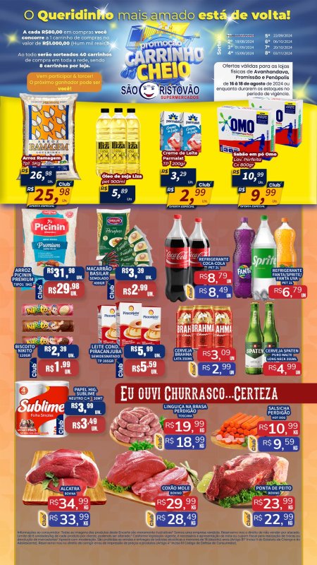 OFERTAS DESTE FIM DE SEMANA DO SÃO CRISTÓVÃO SUPERMERCADOS - 16/08 a 18/08