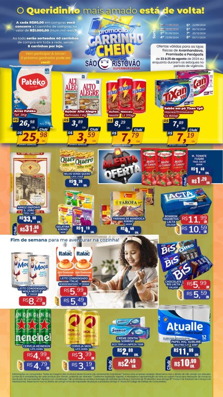 OFERTAS DESTE FIM DE SEMANA DO SÃO CRISTÓVÃO SUPERMERCADOS - 23/08 a 25/08