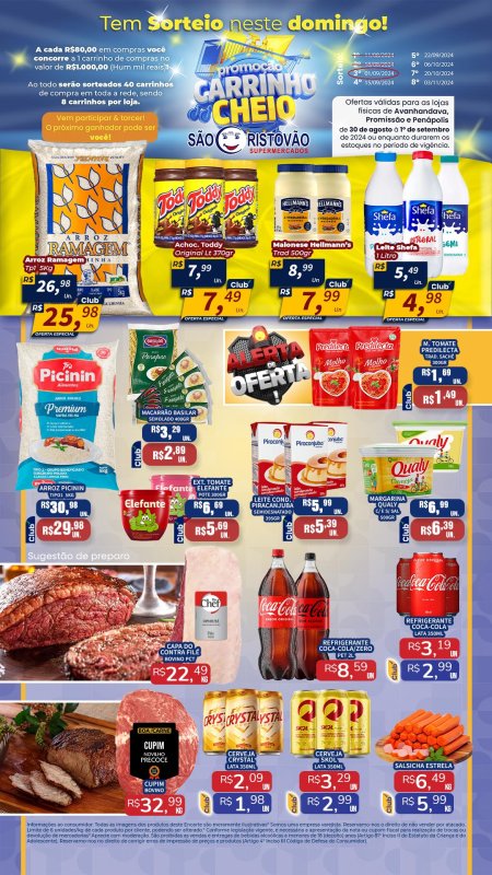 OFERTAS DESTE FIM DE SEMANA DO SÃO CRISTÓVÃO SUPERMERCADOS - 30/08 a 01/09