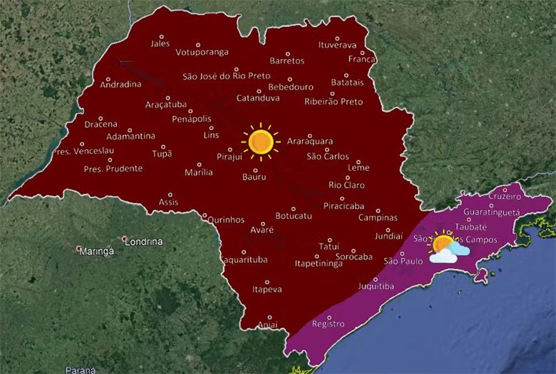 Defesa Civil alerta para risco elevado de incêndios e altas temperaturas para cidades do interior de SP