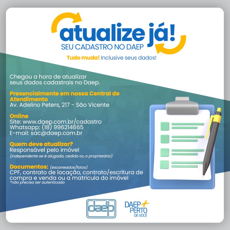 Daep inicia campanha de atualização cadastral de porta em porta