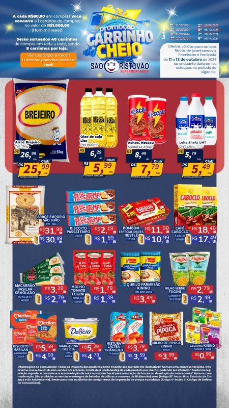 OFERTAS DESTE FIM DE SEMANA DO SÃO CRISTÓVÃO SUPERMERCADOS - 11/10 a 13/10