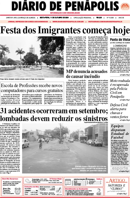 Capa do jornal DIÁRIO impresso desta sexta-feira (11)