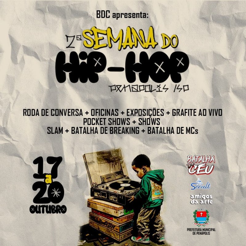 Semana do Hip-Hop será de 17 a 20 de outubro em Penápolis