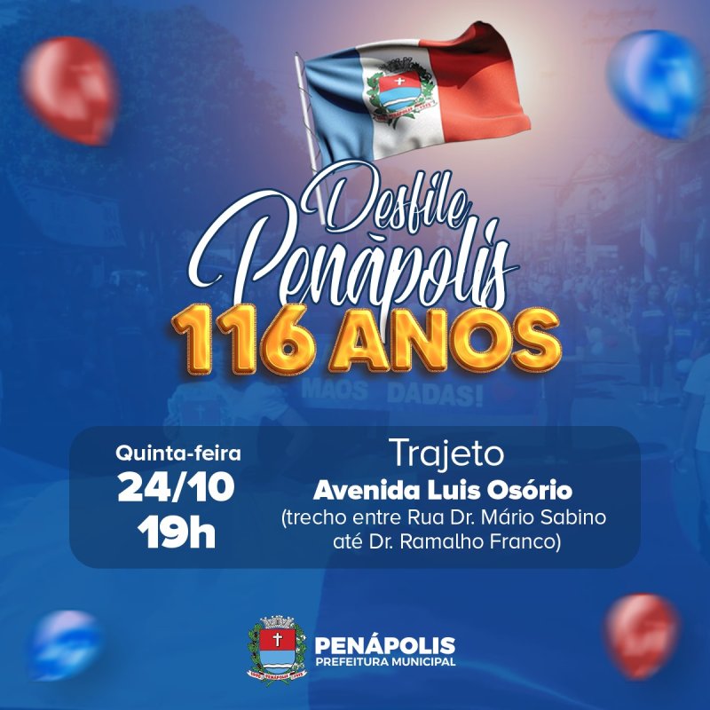 Penápolis 116 anos: Desfile de Aniversário da cidade acontece nesta quinta