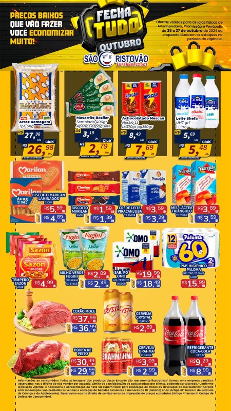 OFERTAS DESTE FIM DE SEMANA DO SÃO CRISTÓVÃO SUPERMERCADOS - 25/10 a 27/10