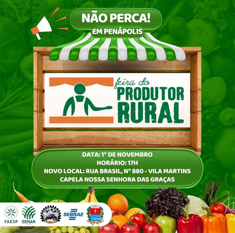 1º de novembro: Feira do Produtor Rural será realizada em novo local