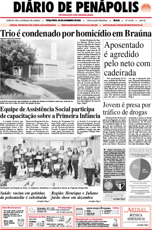 Capa do jornal DIÁRIO impresso desta terça-feira (05)