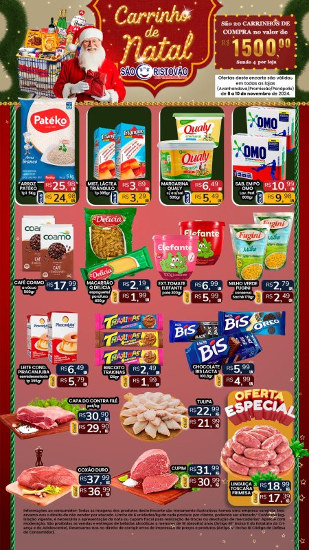 OFERTAS DESTE FIM DE SEMANA DO SÃO CRISTÓVÃO SUPERMERCADOS - 08/11 a 10/11